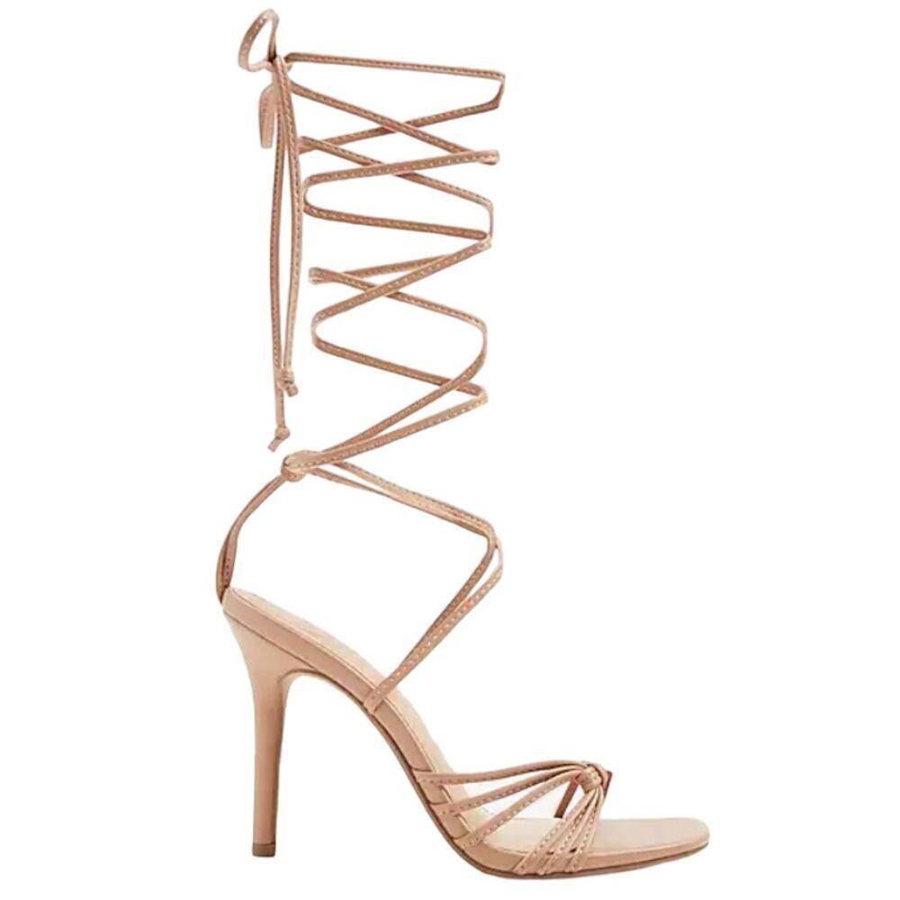 Express Strappy Lace Up Heeled Sandals in Pecan, Size 10​​​​